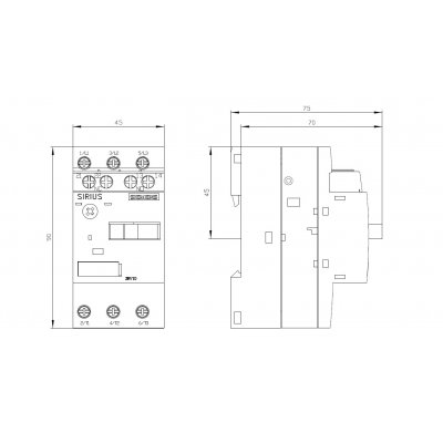 3RV1011-1BA15 - Rozměrový výkres