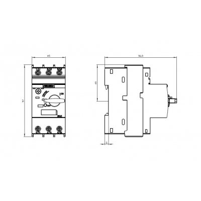 3RV2411-1HA10 - Rozměrový výkres