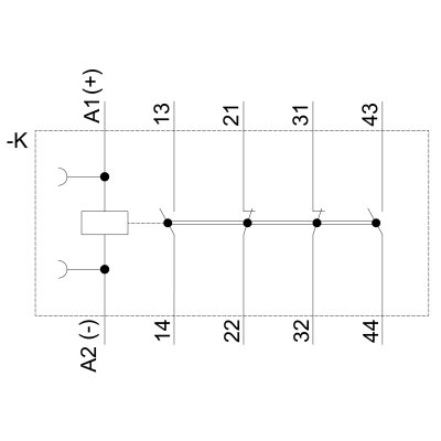 3RH2122-1BM40 - Vnitřní schéma zapojení